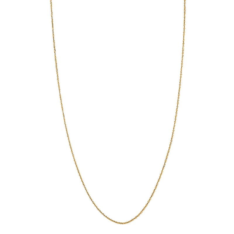 Ankur Treasure Chest Italian 14K Yellow Gold Over Sterling Silver Diamond-cut Rock Chain Necklace 20 Inches 2.50 Grams