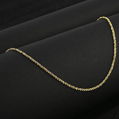 Ankur Treasure Chest Italian 14K Yellow Gold Over Sterling Silver Diamond-cut Rock Chain Necklace 20 Inches 2.50 Grams