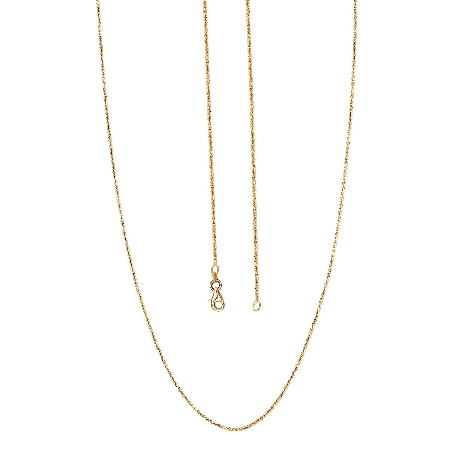 Ankur Treasure Chest Italian 14K Yellow Gold Over Sterling Silver Diamond-cut Rock Chain Necklace 20 Inches 2.50 Grams