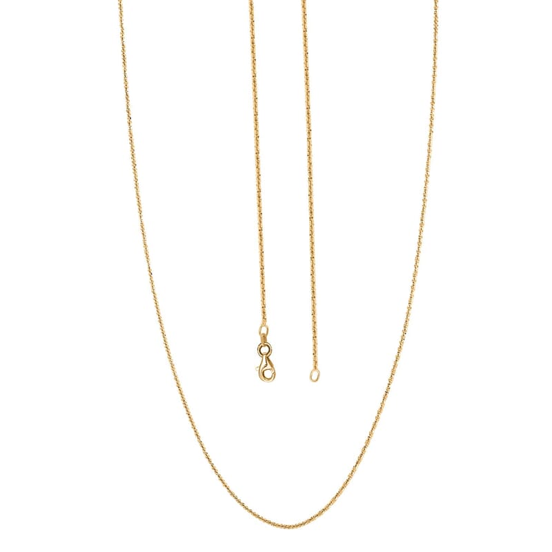 Ankur Treasure Chest Italian 14K Yellow Gold Over Sterling Silver Diamond-cut Rock Chain Necklace 20 Inches 2.50 Grams