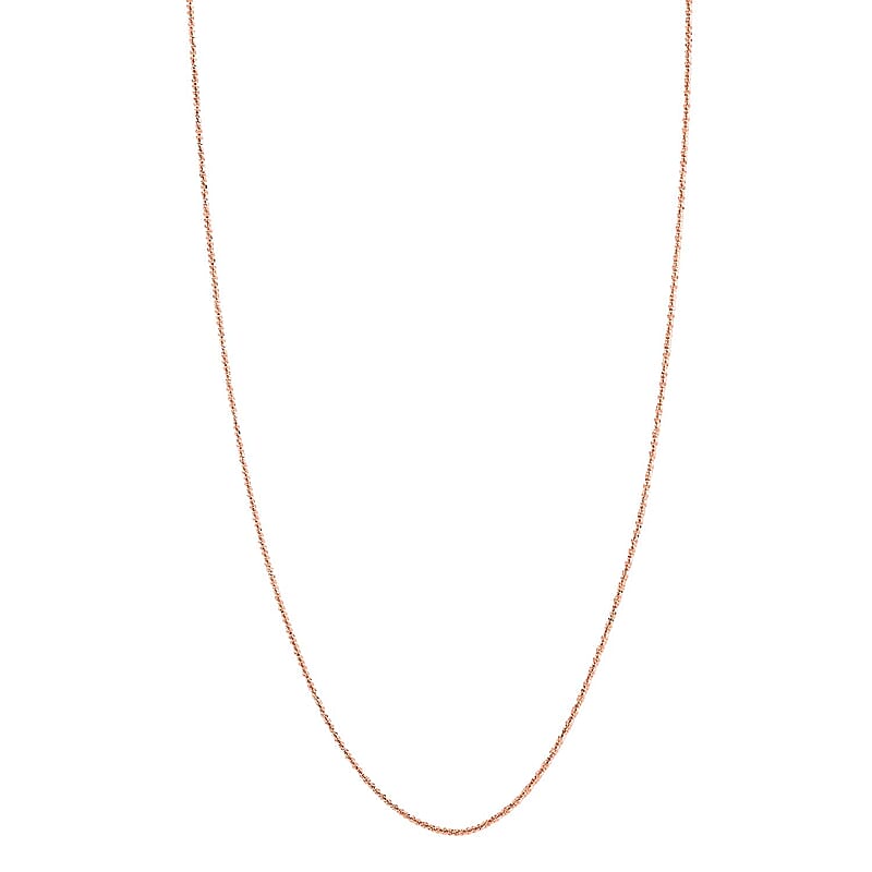 Ankur Treasure Chest Italian 14K Rose Gold Over Sterling Silver Diamond-cut Rock Chain Necklace 20 Inches 2.50 Grams