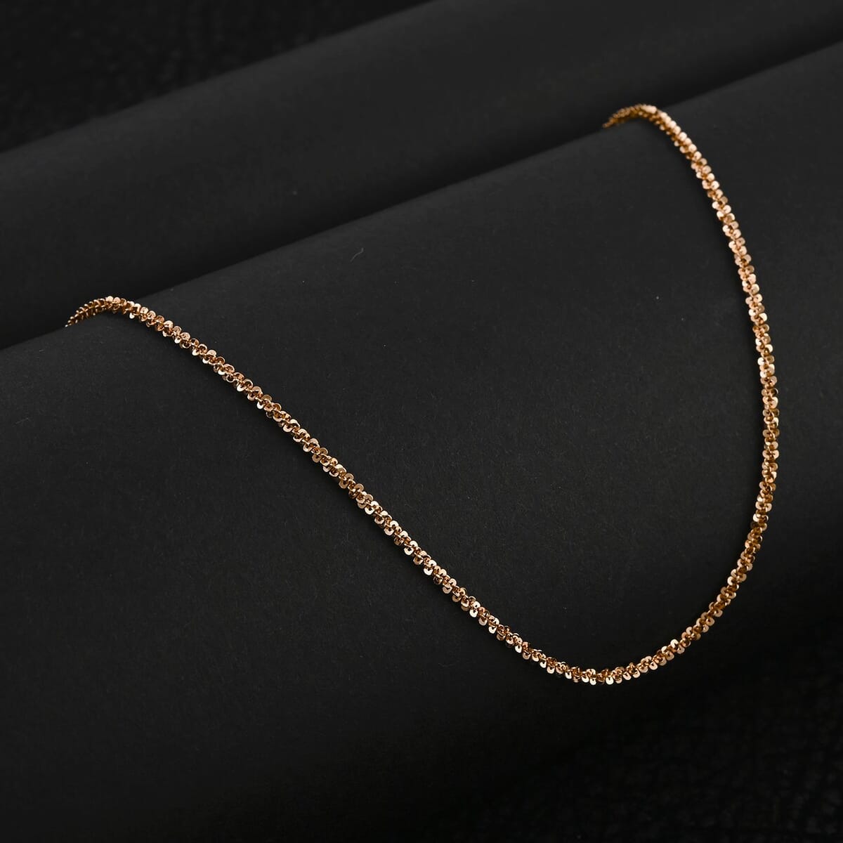 Ankur Treasure Chest Italian 14K Rose Gold Over Sterling Silver Diamond-cut Rock Chain Necklace 20 Inches 2.50 Grams image number 1