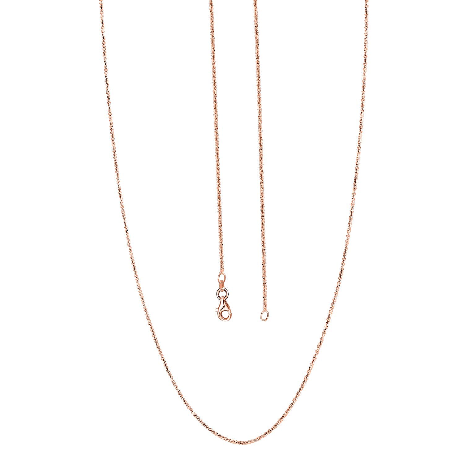 Ankur Treasure Chest Italian 14K Rose Gold Over Sterling Silver Diamond-cut Rock Chain Necklace 20 Inches 2.50 Grams