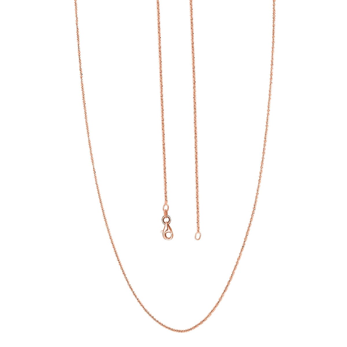Ankur Treasure Chest Italian 14K Rose Gold Over Sterling Silver Diamond-cut Rock Chain Necklace 20 Inches 2.50 Grams image number 3