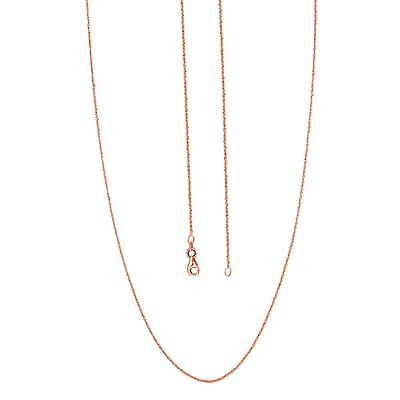 Ankur Treasure Chest Italian 14K Rose Gold Over Sterling Silver Diamond-cut Rock Chain Necklace 20 Inches 2.50 Grams