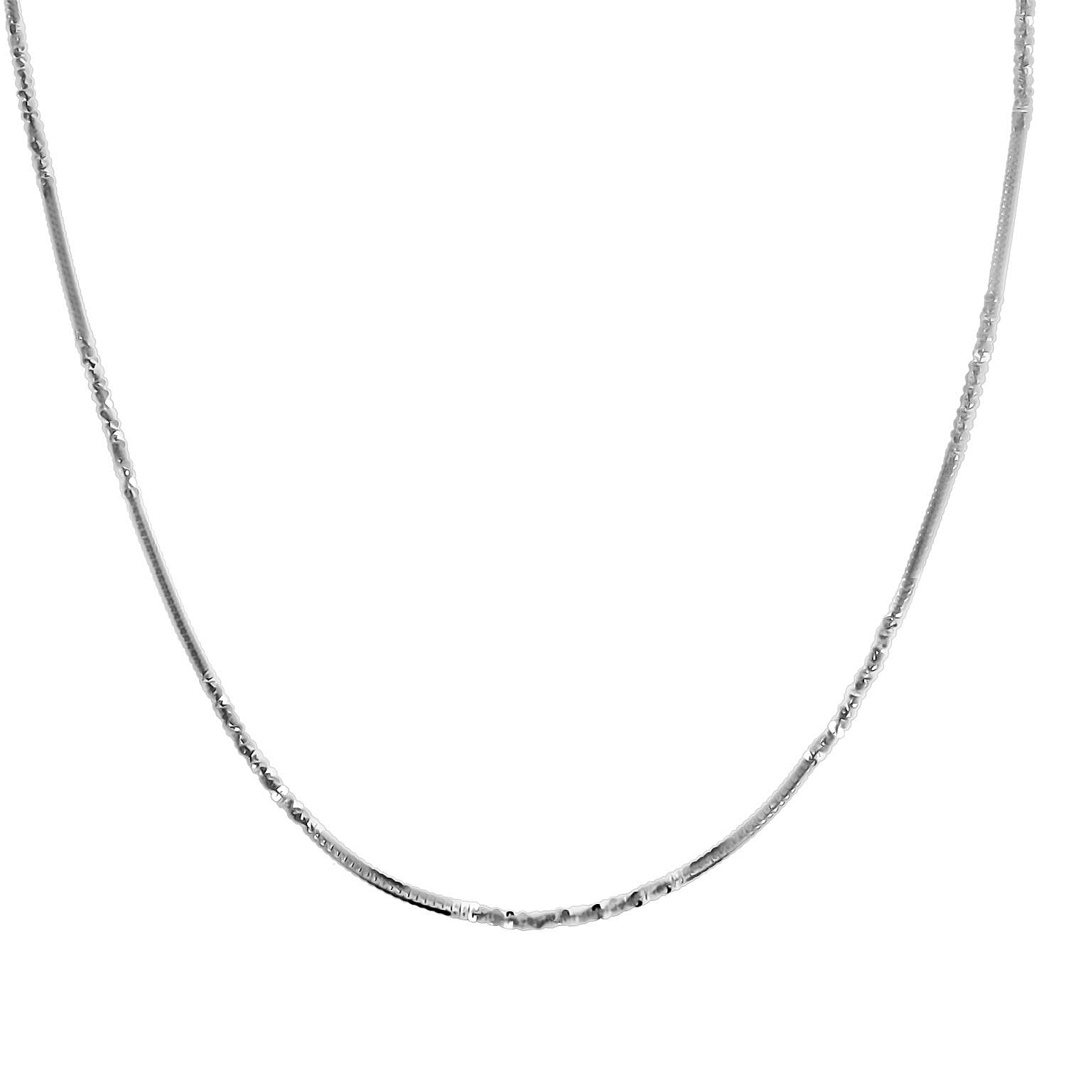 Italian Rhodium Over Sterling Silver Diamond-cut Rock Chain Necklace 20 Inches 3.10 Grams