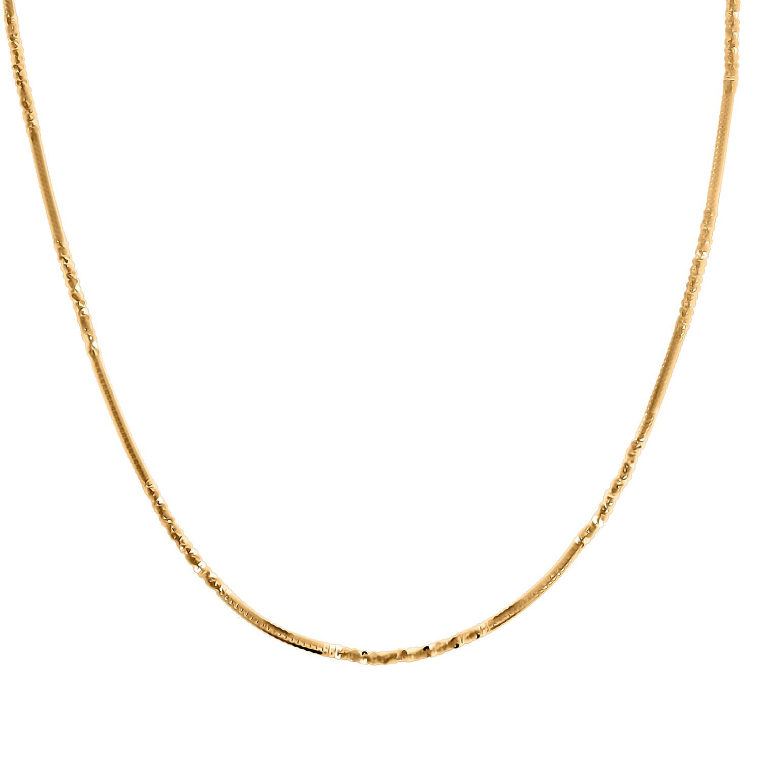 Italian 14K Yellow Gold Over Sterling Silver Diamond-cut Rock Chain Necklace 20 Inches 3.10 Grams