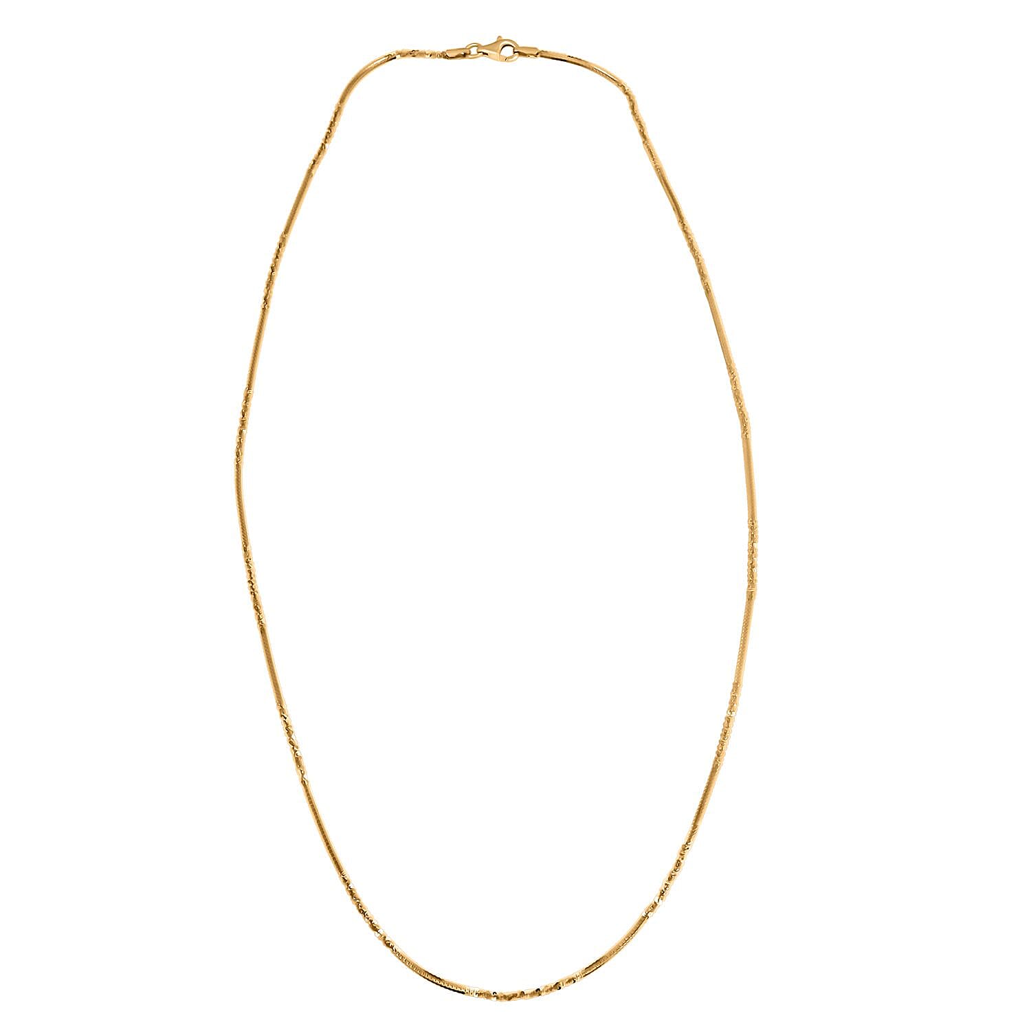 Italian 14K Yellow Gold Over Sterling Silver Diamond-cut Rock Chain Necklace 20 Inches 3.10 Grams