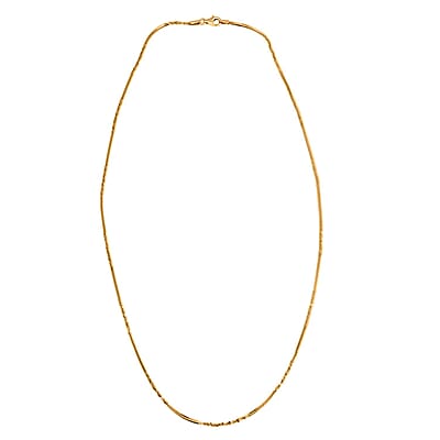 Italian 14K Yellow Gold Over Sterling Silver Diamond-cut Rock Chain Necklace 20 Inches 3.10 Grams