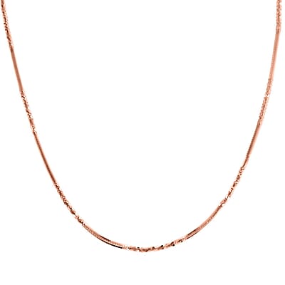Italian 14K Rose Gold Over Sterling Silver Diamond-cut Rock Chain Necklace 20 Inches 3.10 Grams