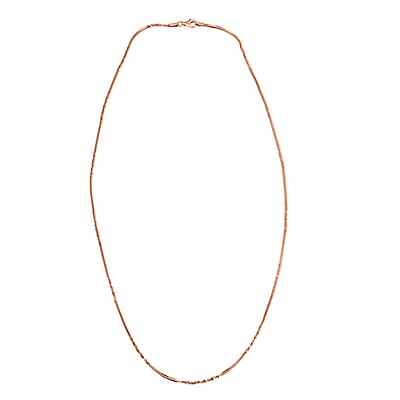 Italian 14K Rose Gold Over Sterling Silver Diamond-cut Rock Chain Necklace 20 Inches 3.10 Grams