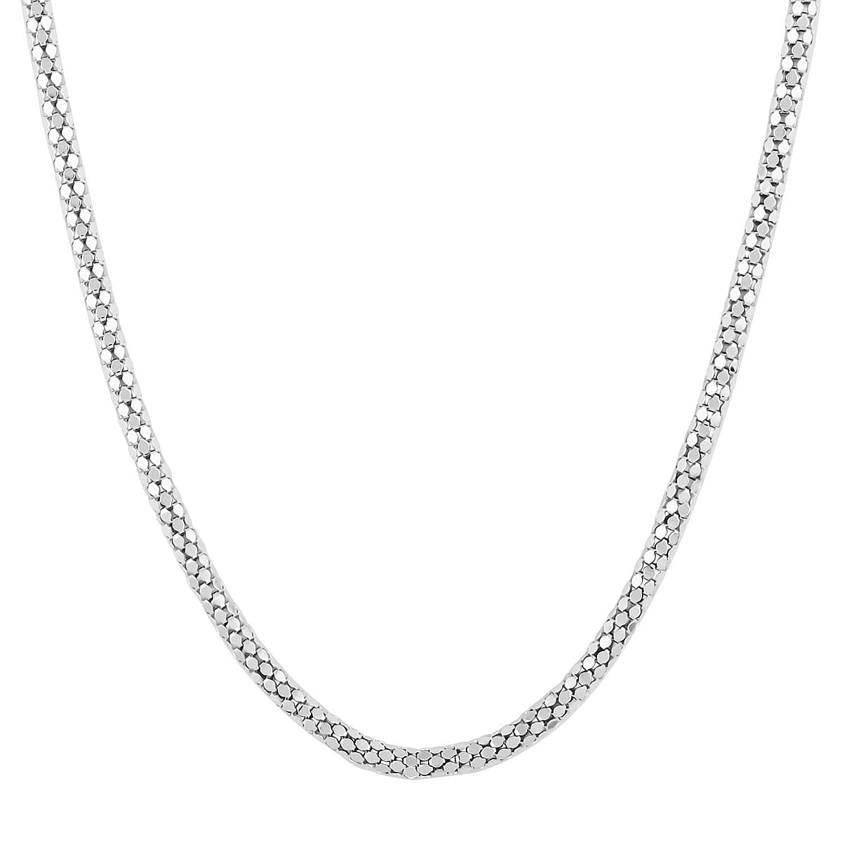 Italian Sterling Silver Coreana Fitta Chain Necklace 18 Inches 14.5 Grams image number 0