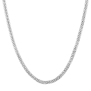 Italian Sterling Silver Coreana Fitta Chain Necklace 18 Inches 14.5 Grams