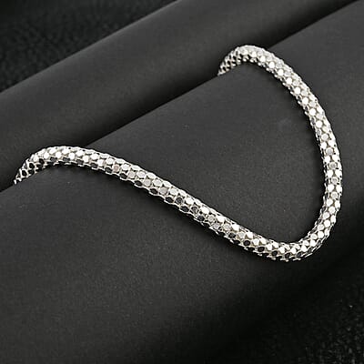 Italian Sterling Silver Coreana Fitta Chain Necklace 18 Inches 14.5 Grams