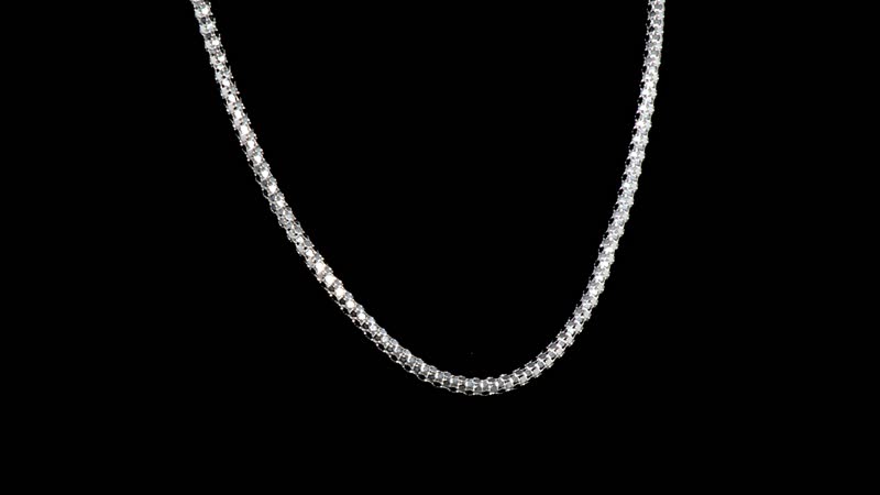 Italian Sterling Silver Coreana Fitta Chain Necklace 18 Inches 14.5 Grams