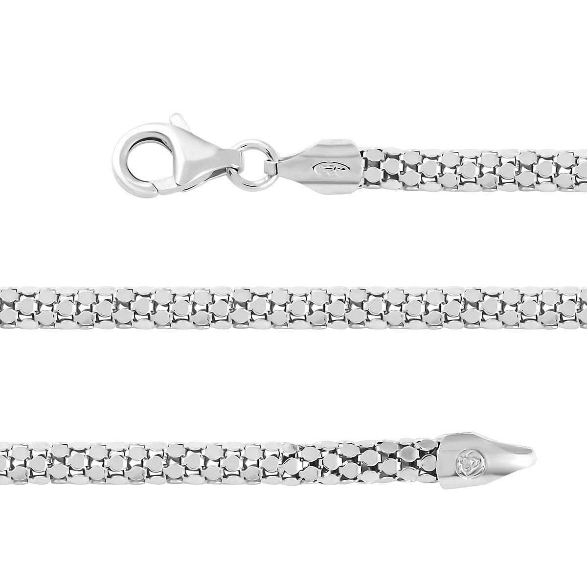 Italian Sterling Silver Coreana Fitta Chain Necklace 18 Inches 14.5 Grams image number 2