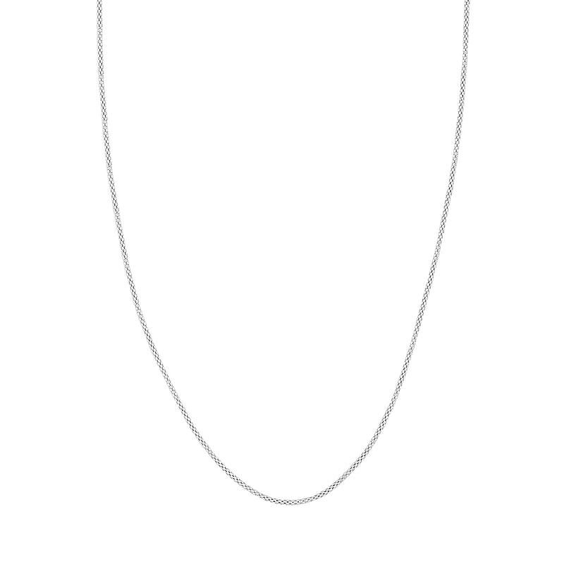 Italian Sterling Silver Popcorn Bombata Chain Necklace 18 Inches 2.20 Grams