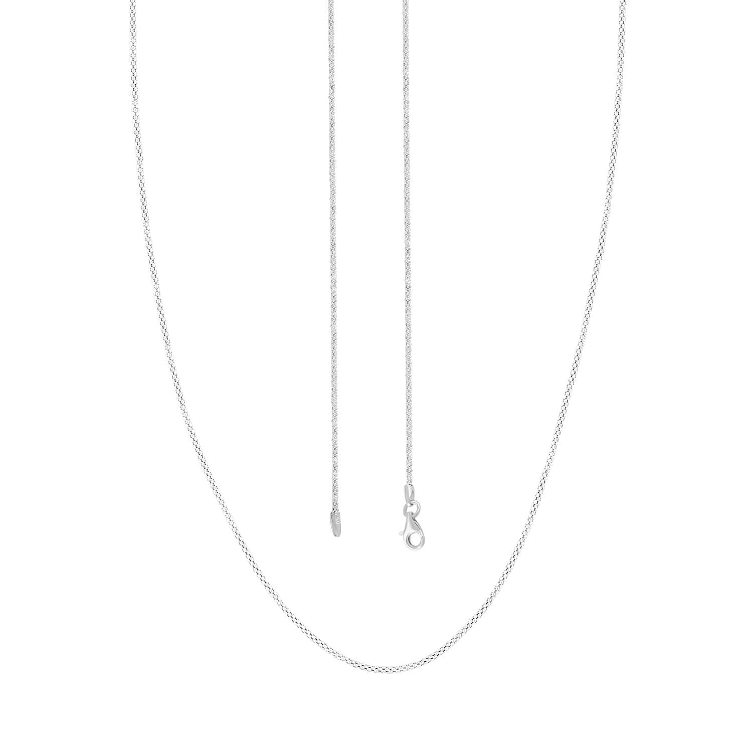 Italian Sterling Silver Popcorn Bombata Chain Necklace 18 Inches 2.20 Grams