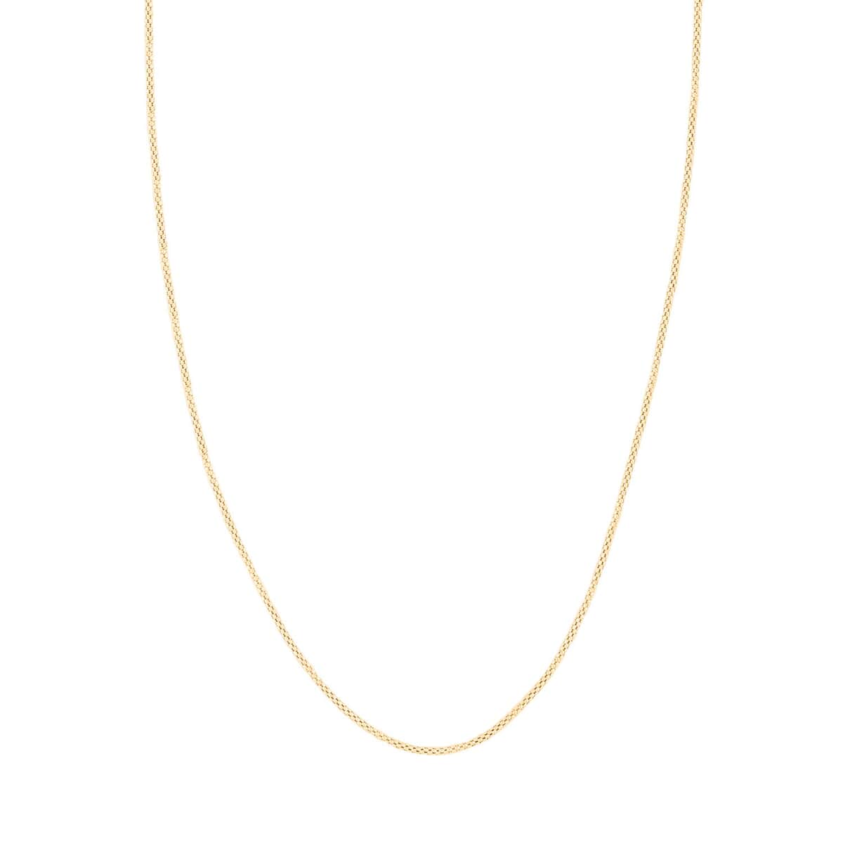 Italian 14K Yellow Gold Over Sterling Silver Popcorn Bombata Chain Necklace 18 Inches 2.20 Grams image number 0