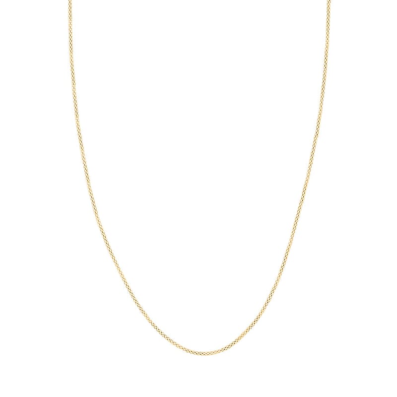 Italian 14K Yellow Gold Over Sterling Silver Popcorn Bombata Chain Necklace 18 Inches 2.20 Grams
