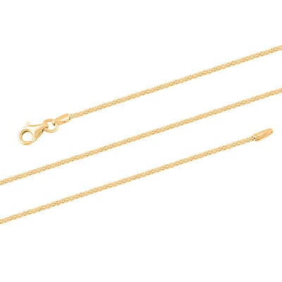 Italian 14K Yellow Gold Over Sterling Silver Popcorn Bombata Chain Necklace 18 Inches 2.20 Grams