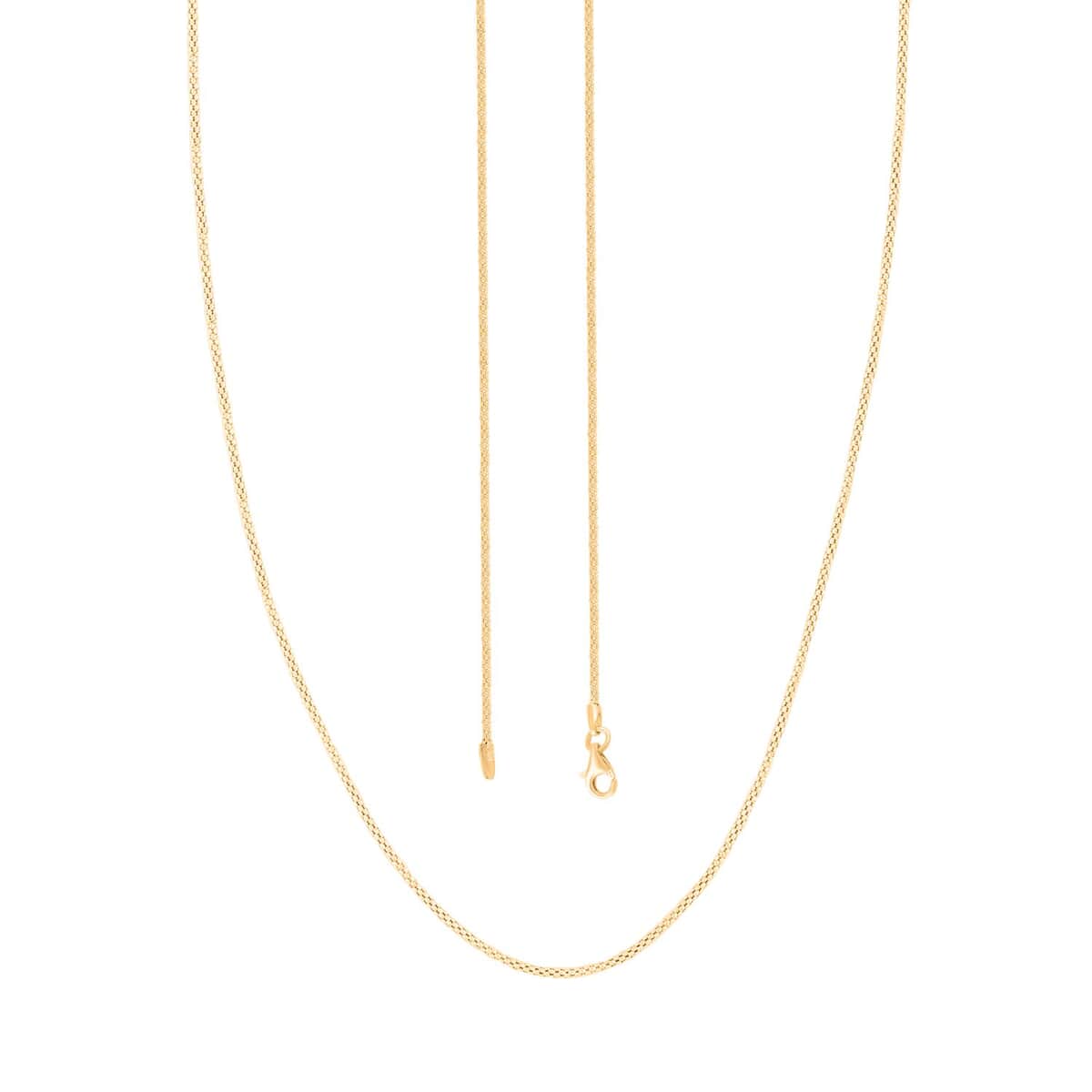 Italian 14K Yellow Gold Over Sterling Silver Popcorn Bombata Chain Necklace 18 Inches 2.20 Grams image number 3