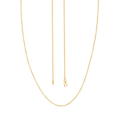 Italian 14K Yellow Gold Over Sterling Silver Popcorn Bombata Chain Necklace 18 Inches 2.20 Grams