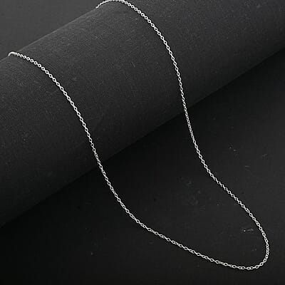 Italian Sterling Silver Light Cable Chain Necklace 18 Inches 0.90 Grams