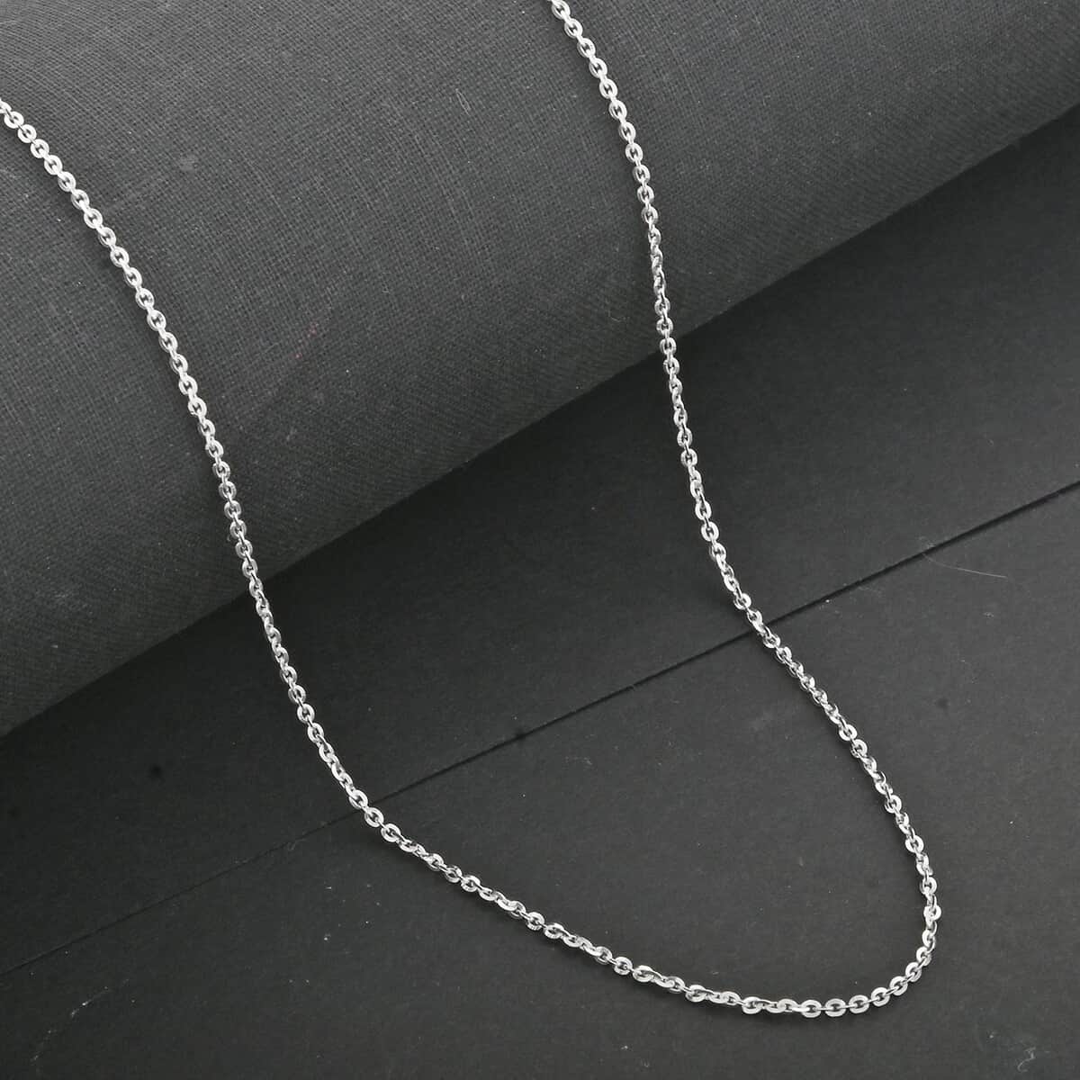 Italian Sterling Silver Brillantina Chain Necklace 18 Inches 2 Grams image number 1