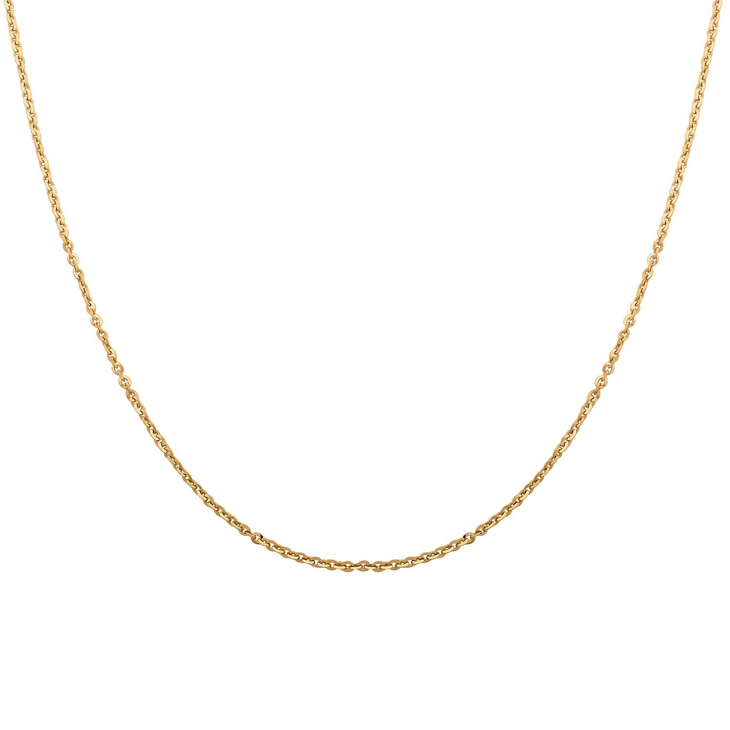Italian 14K Yellow Gold Over Sterling Silver Brillantina Chain Necklace 18 Inches 2 Grams