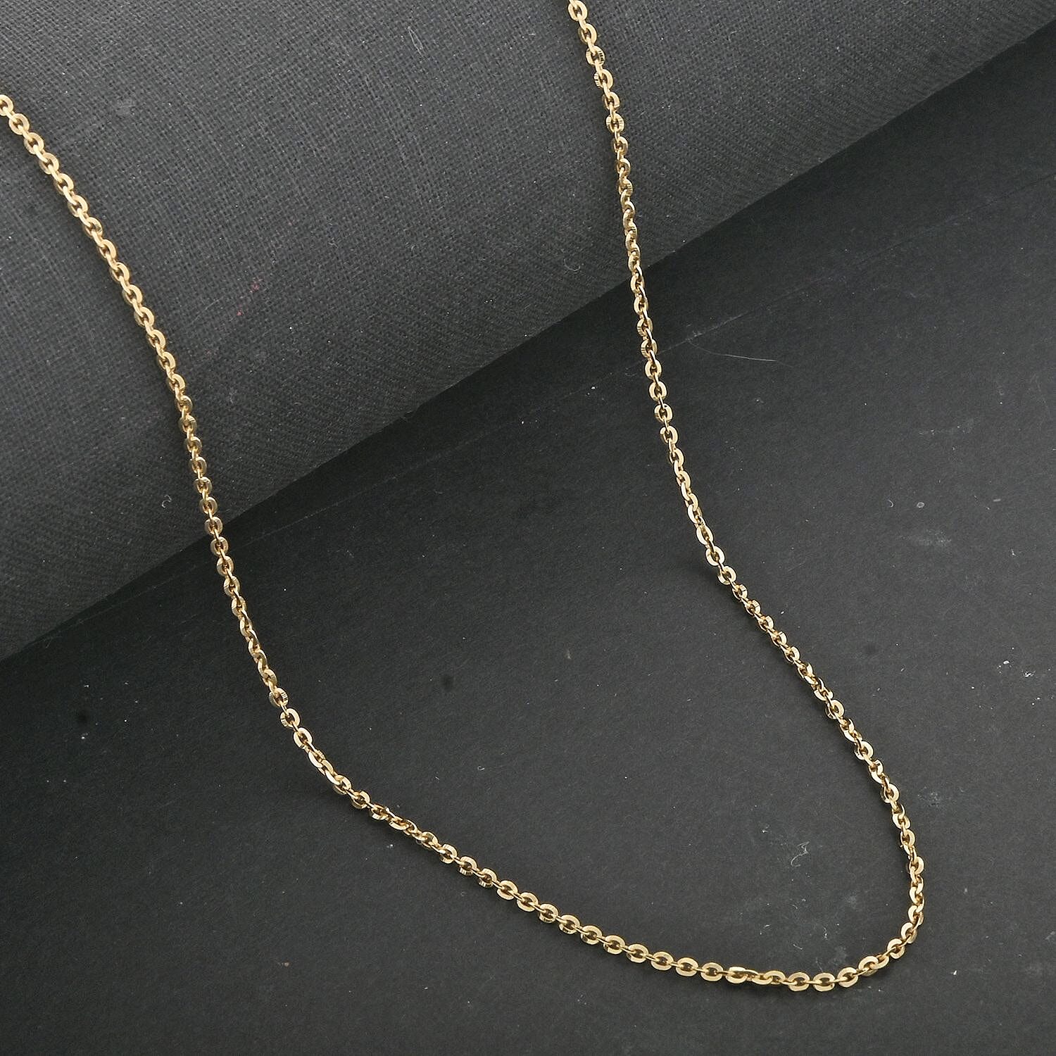 Italian 14K Yellow Gold Over Sterling Silver Brillantina Chain Necklace 18 Inches 2 Grams