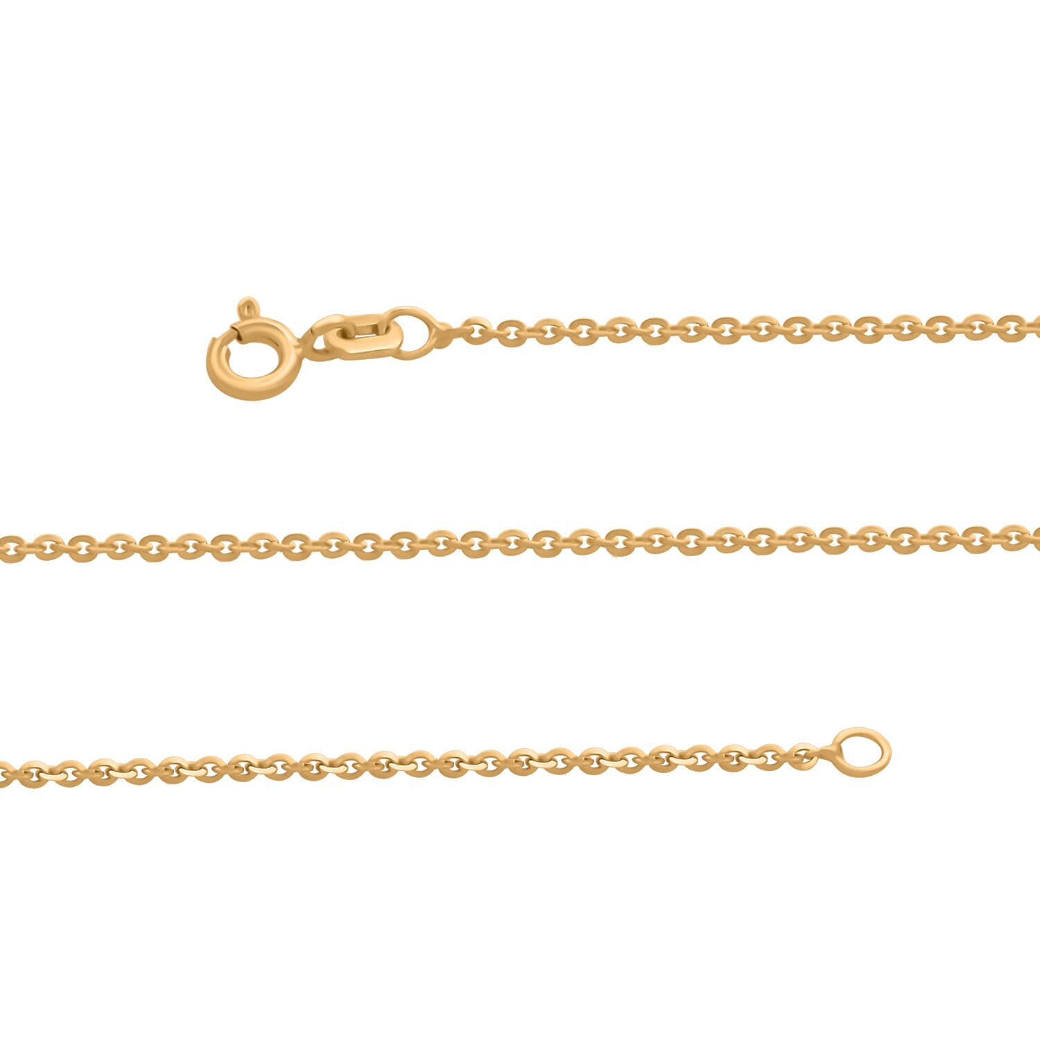 Italian 14K Yellow Gold Over Sterling Silver Brillantina Chain Necklace 18 Inches 2 Grams