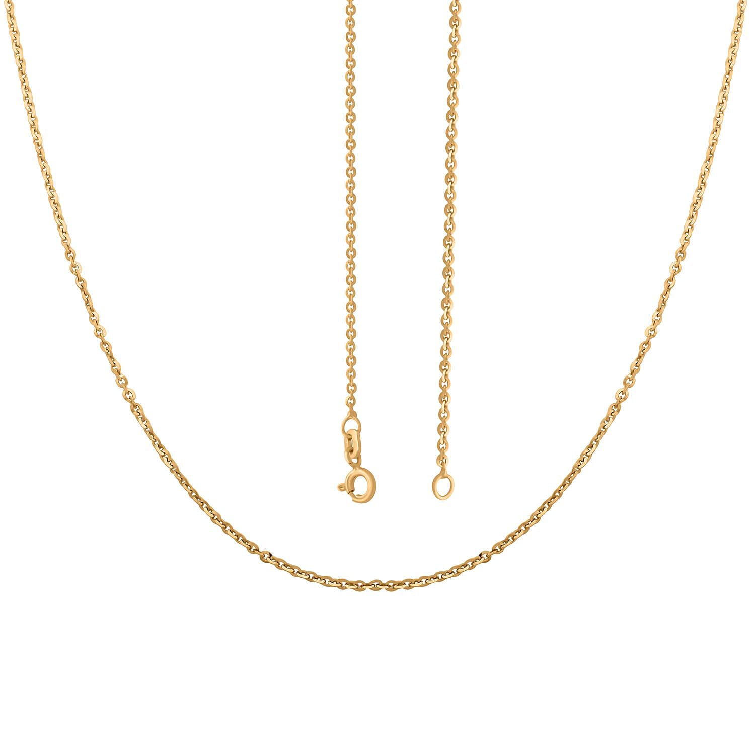 Italian 14K Yellow Gold Over Sterling Silver Brillantina Chain Necklace 18 Inches 2 Grams