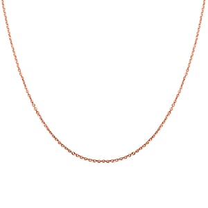 Italian 14K Rose Gold Over Sterling Silver Brillantina Chain Necklace 18 Inches 2 Grams