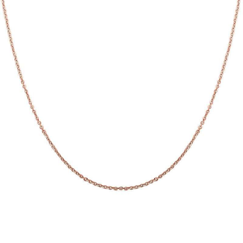 Italian 14K Rose Gold Over Sterling Silver Brillantina Chain Necklace 18 Inches 2 Grams