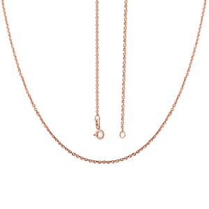 Italian 14K Rose Gold Over Sterling Silver Brillantina Chain Necklace 18 Inches 2 Grams