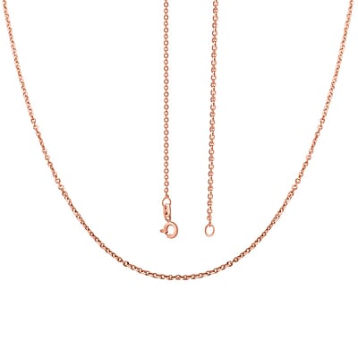 Italian 14K Rose Gold Over Sterling Silver Brillantina Chain Necklace 18 Inches 2 Grams