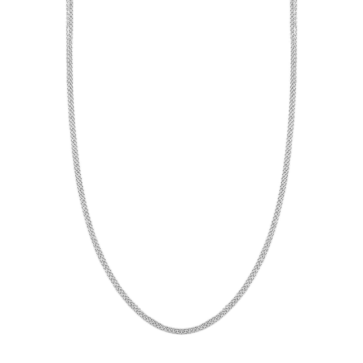 Italian Sterling Silver Brillantina 3 Layer Chain Necklace 18 Inches 6 Grams