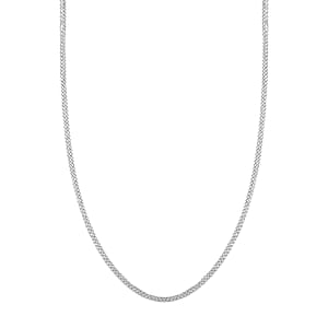 Italian Sterling Silver Brillantina 3 Layer Chain Necklace 18 Inches 6 Grams