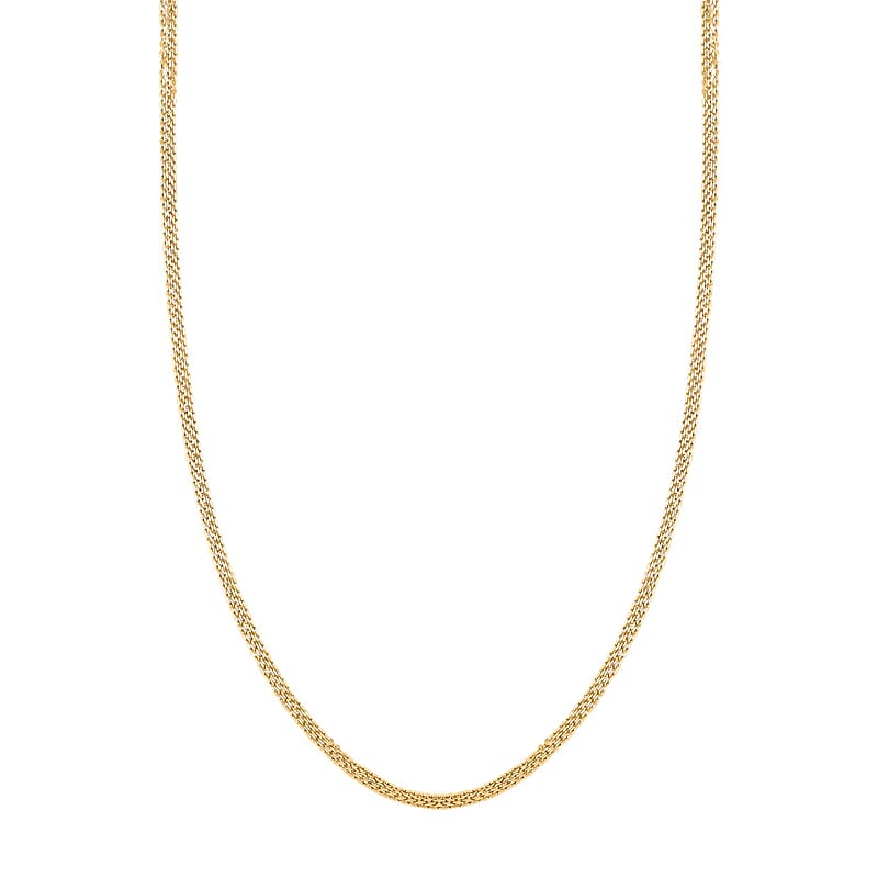 Italian 14K Yellow Gold Over Sterling Silver Brillantina 3 Layer Chain Necklace 18 Inches 6 Grams
