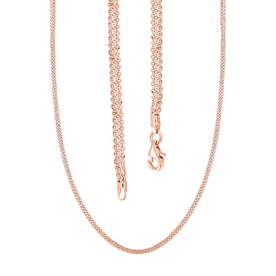 Italian 14K Rose Gold Over Sterling Silver Brillantina 3 Layer Chain Necklace 18 Inches 6 Grams