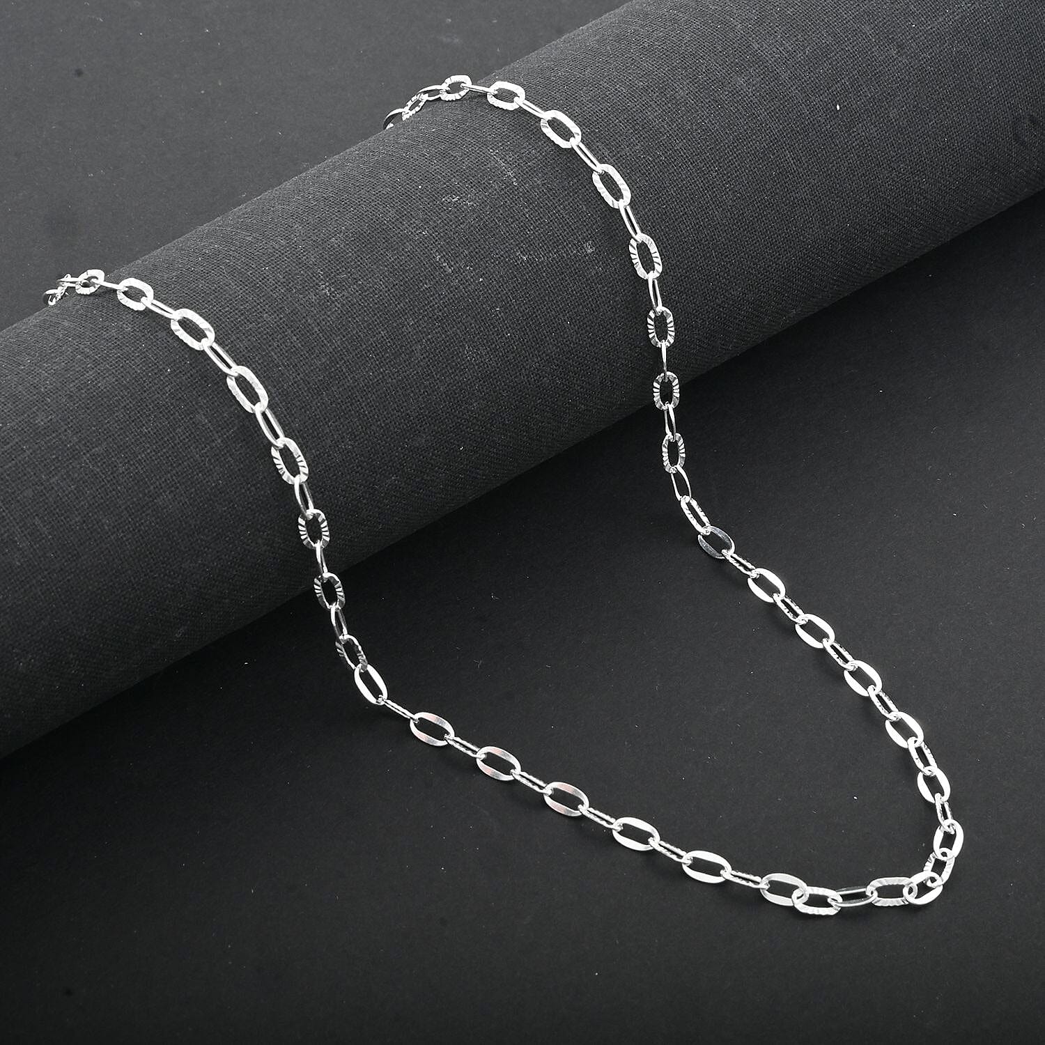 Italian Sterling Silver Drop Star Chain Necklace 18 Inches 4.34 Grams