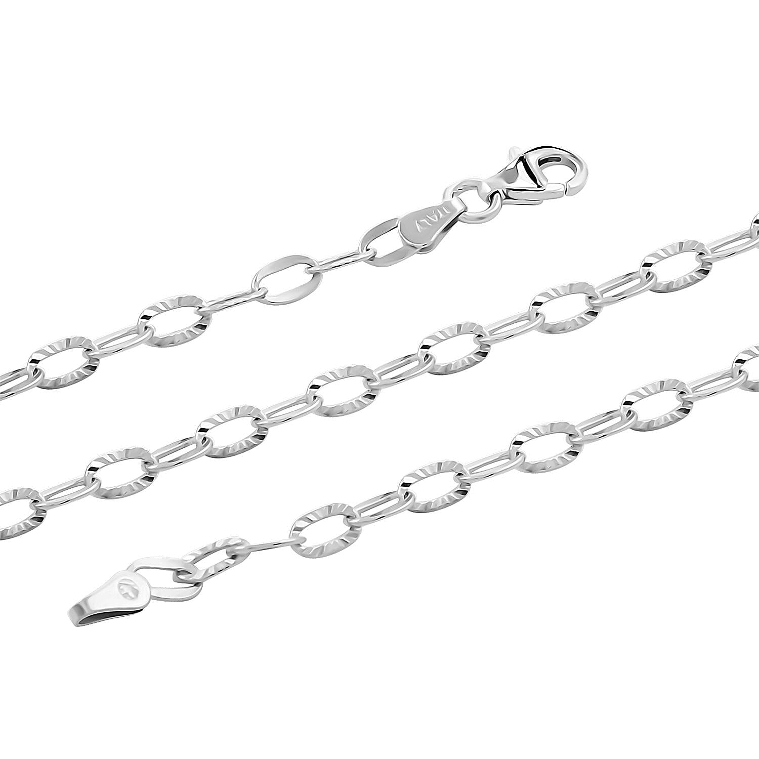 Italian Sterling Silver Drop Star Chain Necklace 18 Inches 4.34 Grams