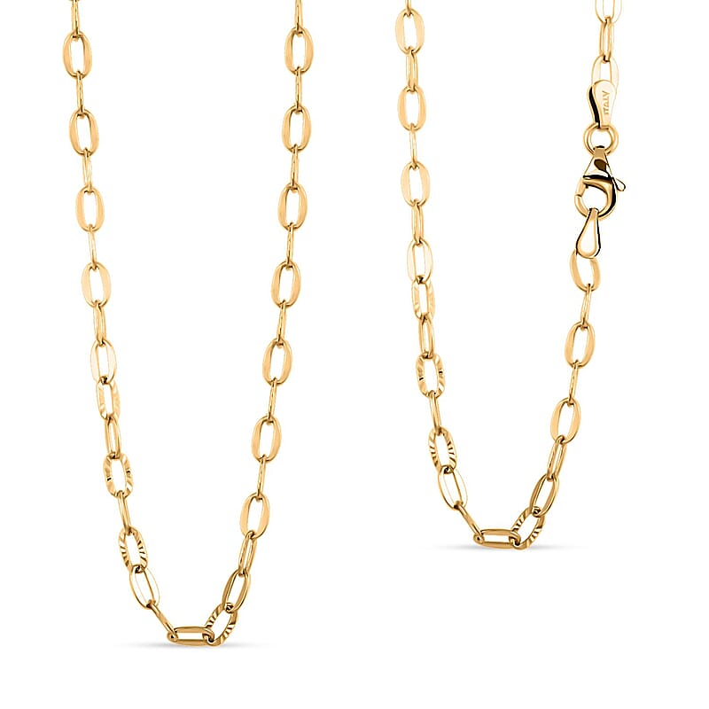 Italian 14K Yellow Gold Over Sterling Silver Drop Star Chain Necklace 18 Inches 4.36 Grams