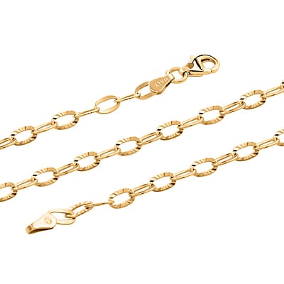 Italian 14K Yellow Gold Over Sterling Silver Drop Star Chain Necklace 18 Inches 4.36 Grams