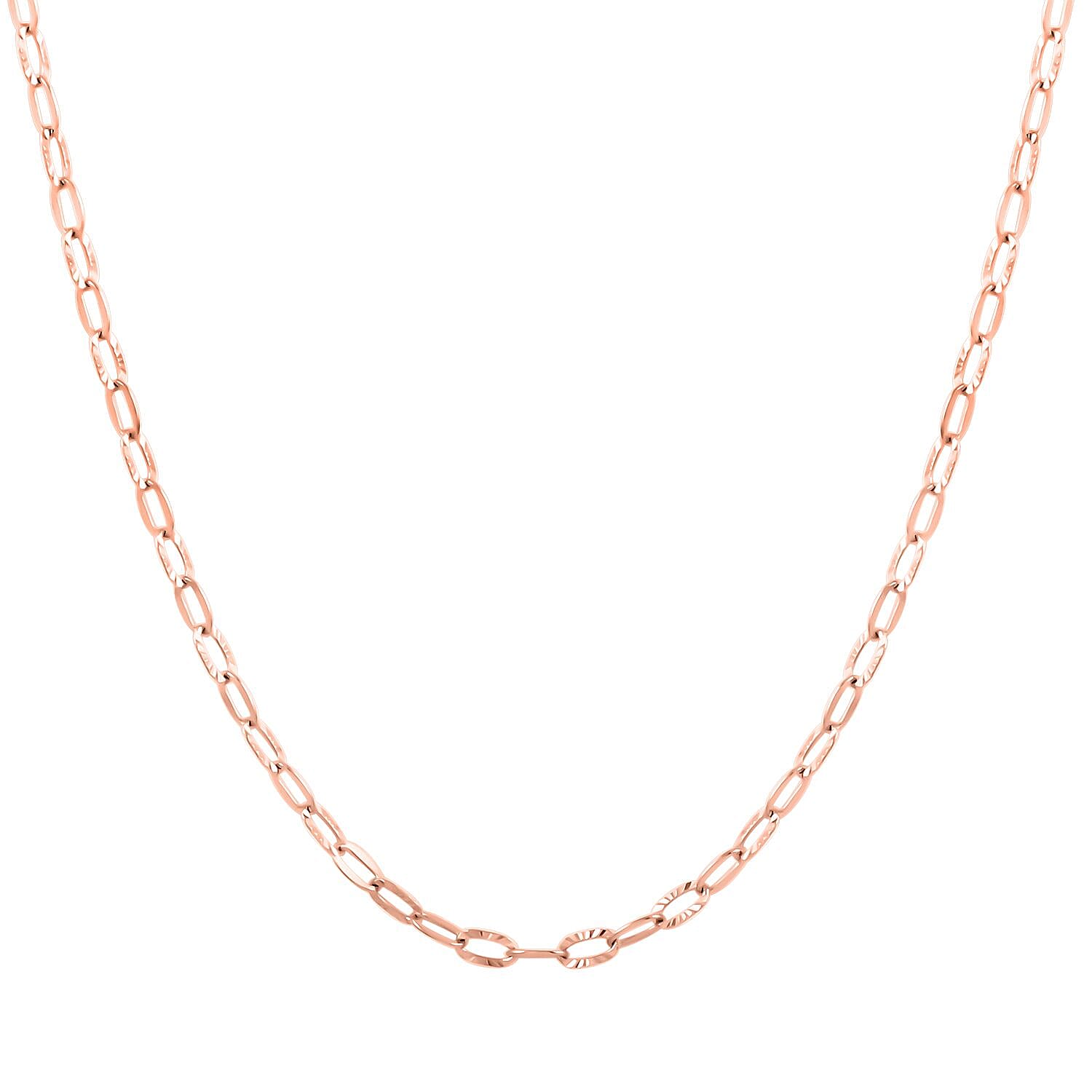 Italian 14K Rose Gold Over Sterling Silver Drop Star Chain Necklace 18 Inches 4.25 Grams