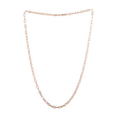 Italian 14K Rose Gold Over Sterling Silver Drop Star Chain Necklace 18 Inches 4.25 Grams