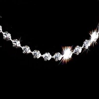 Italian Chicco Chain Necklace in Rhodium Over Sterling Silver 12.21 Grams 18 Inches