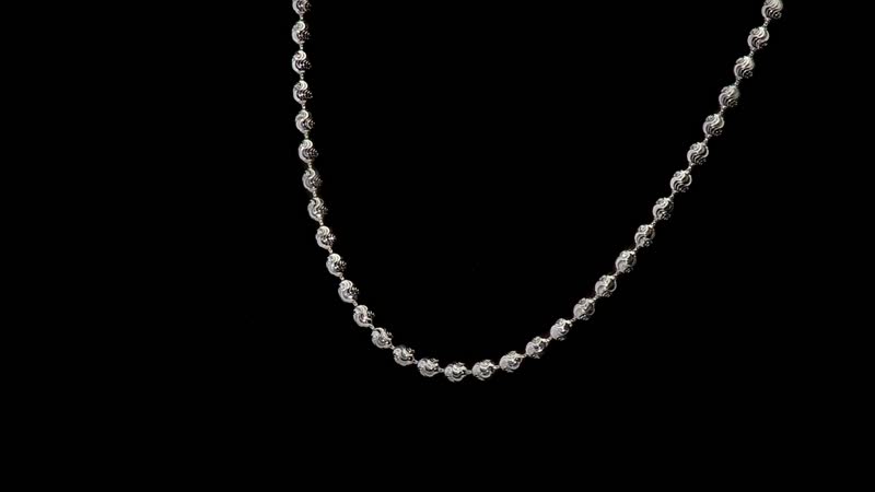 Italian Chicco Chain Necklace in Rhodium Over Sterling Silver 12.21 Grams 18 Inches