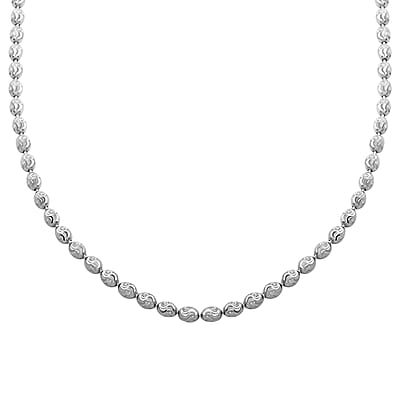 Italian Chicco Chain Necklace in Rhodium Over Sterling Silver 12.21 Grams 18 Inches